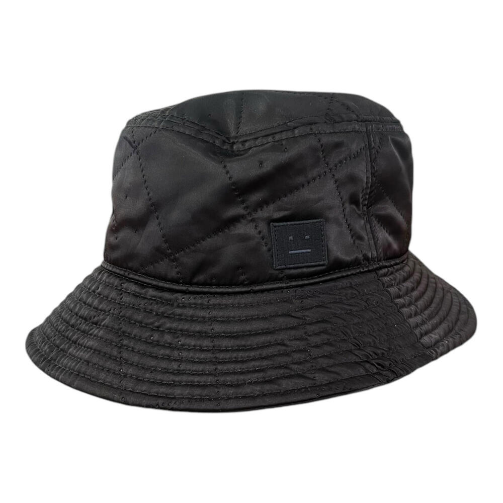 Acne Studios Face Logo Bucket Hat Black 59cm Nylon Streetwear Designer Cap